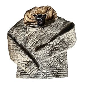 Marmot Coat with Faux Fur Neck Trim